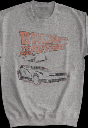 Distressed Logo And DeLorean Back To The Future Sweatshirt