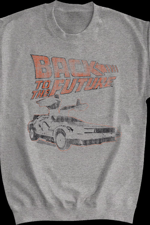 Distressed Logo And DeLorean Back To The Future Sweatshirtmain product image