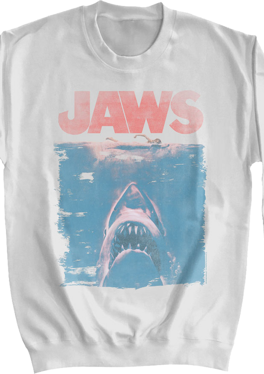 Distressed Movie Poster Jaws Sweatshirt - main product image