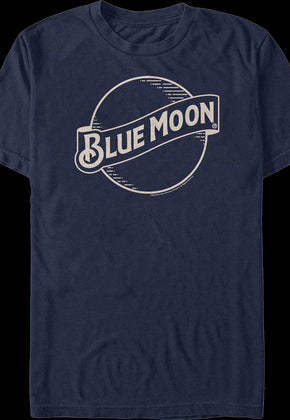 Distressed Navy Logo Blue Moon T-Shirt