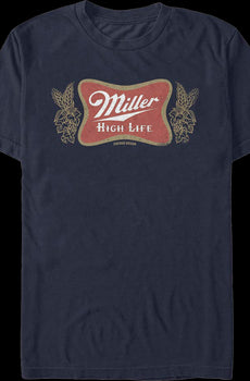 Distressed Navy Logo Miller High Life T-Shirt