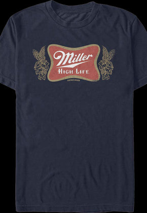 Distressed Navy Logo Miller High Life T-Shirt
