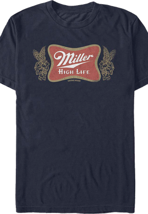 Distressed Navy Logo Miller High Life T-Shirt