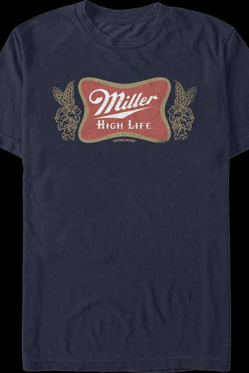 Distressed Navy Logo Miller High Life T-Shirtmain product image