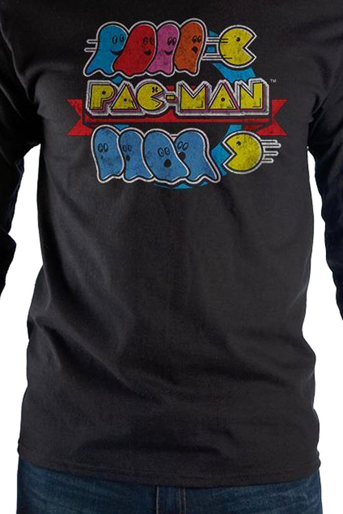 Distressed Pac-Man Long Sleeve Shirtmain product image