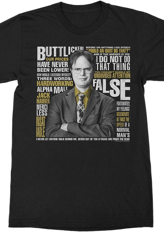 Dwight Schrute Quotes The Office T-Shirt - main product image