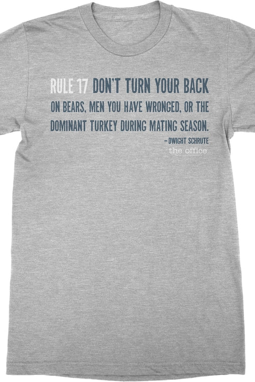 Dwight Schrute's Rule 17 The Office T-Shirtmain product image