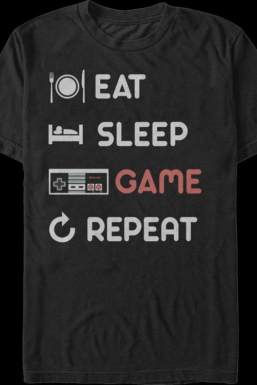 Eat Sleep Game Repeat Nintendo T-Shirtmain product image