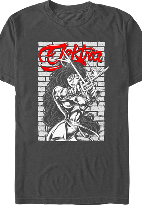 Elektra Brick Wall Pose Marvel Comics T-Shirt