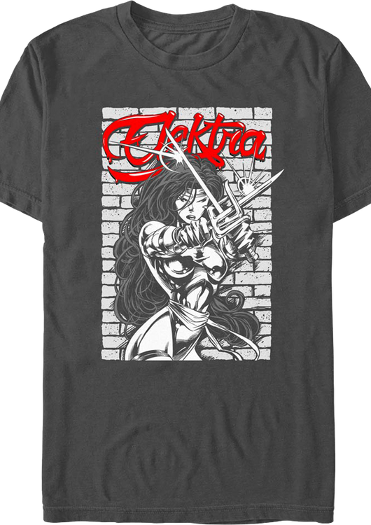 Elektra Brick Wall Pose Marvel Comics T-Shirt - main product image