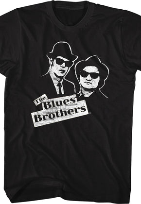 Black Elwood and Jake Sketch Blues Brothers T-Shirt