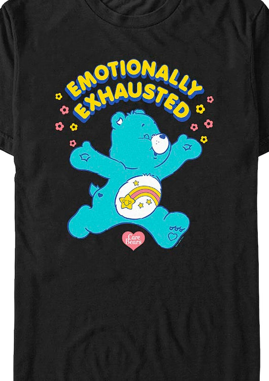 Black Emotionally Exhausted Care Bears T-Shirt - main product image