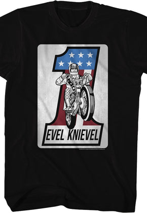 Black Motorcycle Evel Knievel T-Shirt