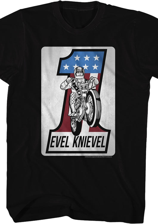 Black Motorcycle Evel Knievel T-Shirt - main product image