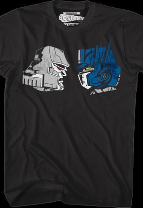 Face Off Megatron vs Optimus Prime Transformers T-Shirt
