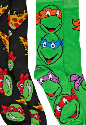 Faces And Pizza 2-Pack Teenage Mutant Ninja Turtles Socks