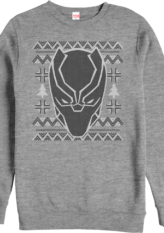 Faux Ugly Black Panther Christmas Sweater Marvel Comics Sweatshirt - main product image
