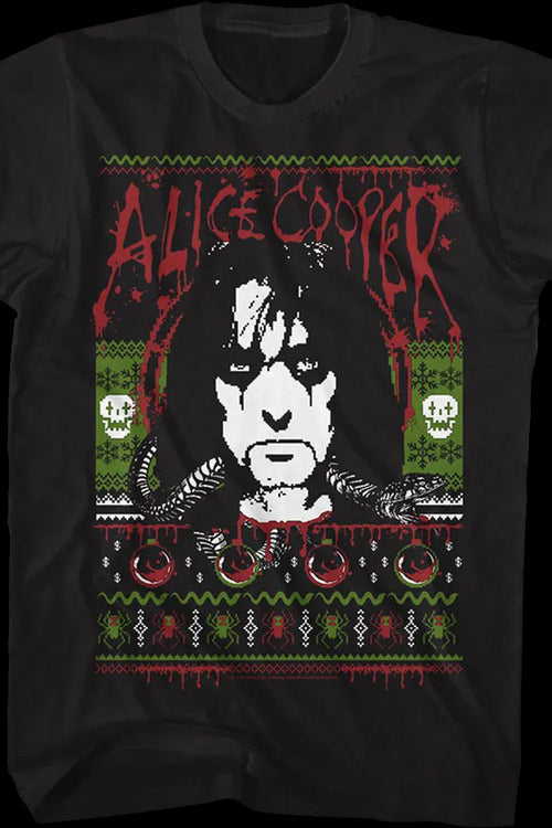 Faux Ugly Christmas Sweater Alice Cooper T-Shirtmain product image