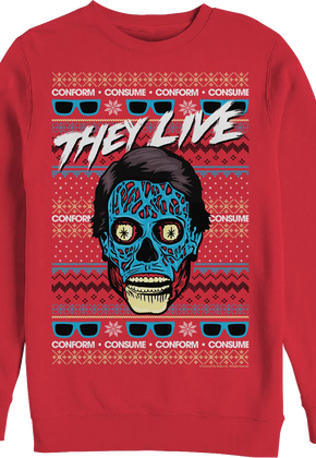 Faux Ugly Christmas Sweater They Live Sweatshirt