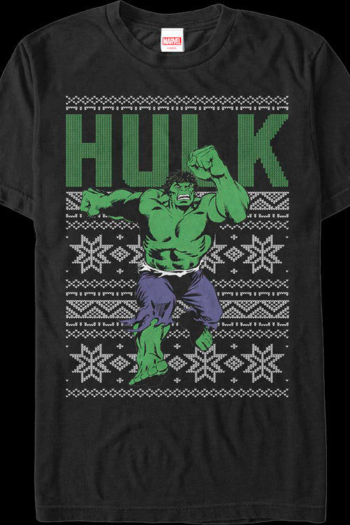 Faux Ugly Incredible Hulk Christmas Sweater Marvel Comics T-Shirtmain product image