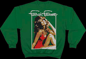 Faux Ugly Knit Farrah Fawcett Christmas Sweatshirt