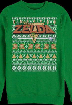 Faux Ugly Knit Legend of Zelda Nintendo Christmas Sweatshirt