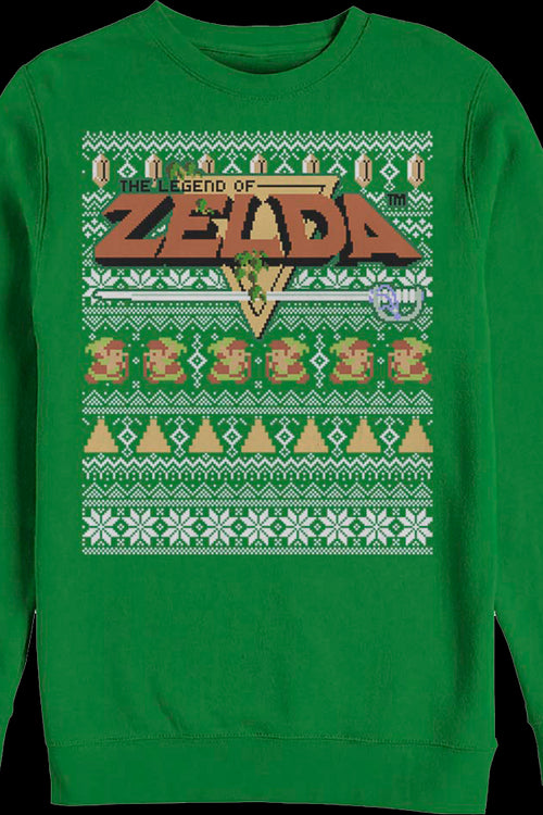 Faux Ugly Knit Legend of Zelda Nintendo Christmas Sweatshirtmain product image