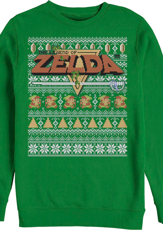 Faux Ugly Knit Legend of Zelda Nintendo Christmas Sweatshirt - main product image
