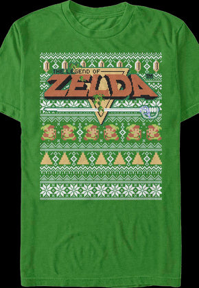 Faux Ugly Knit Legend of Zelda Nintendo Christmas T-Shirt