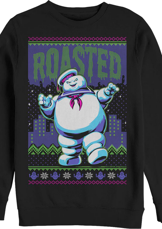 Faux Ugly Stay Puft Marshmallow Man Ghostbusters Christmas Sweatshirt - main product image