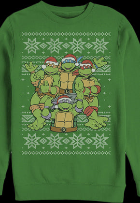 Faux Ugly Teenage Mutant Ninja Turtles Christmas Sweater