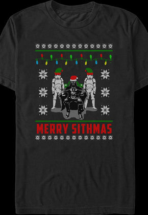 Festive Empire Faux Ugly Christmas Sweater Star Wars T-Shirt