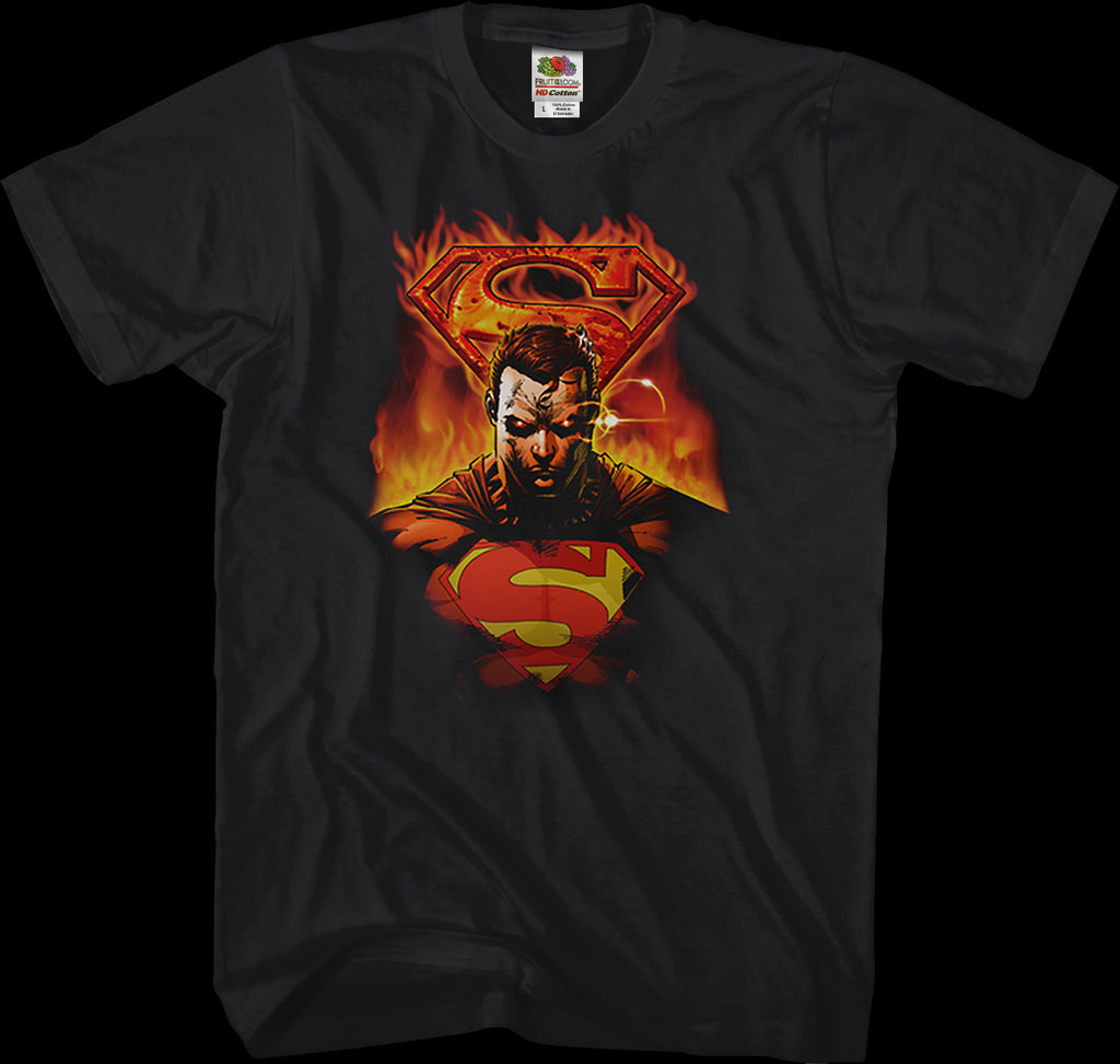 Fire Logo Superman T-Shirt: Superman Mens T-Shirt