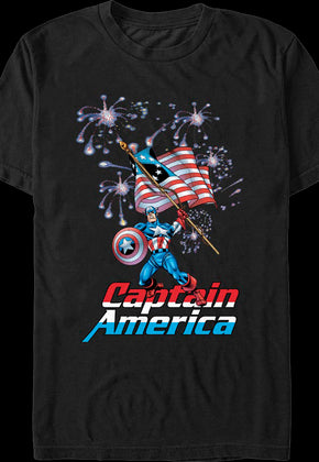 Fireworks Captain America Marvel Comics T-Shirt