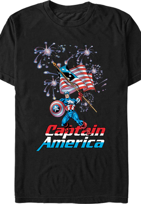 Fireworks Captain America Marvel Comics T-Shirt