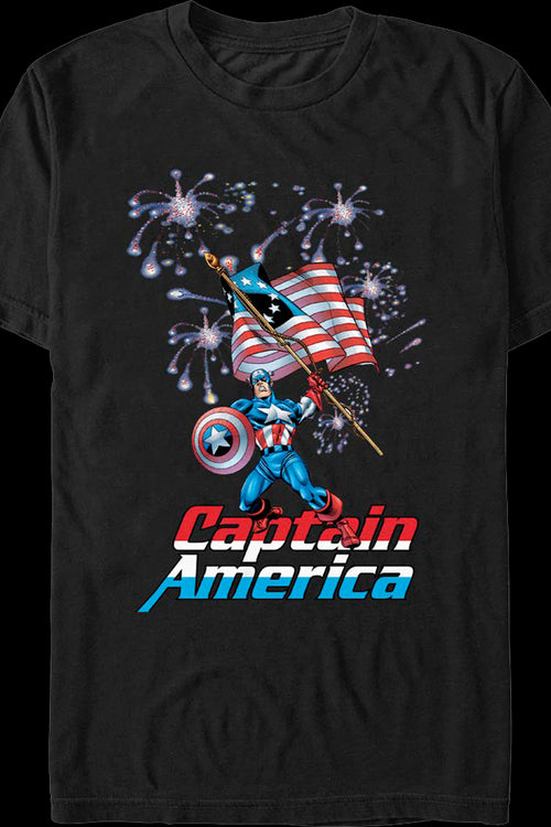Fireworks Captain America Marvel Comics T-Shirtmain product image