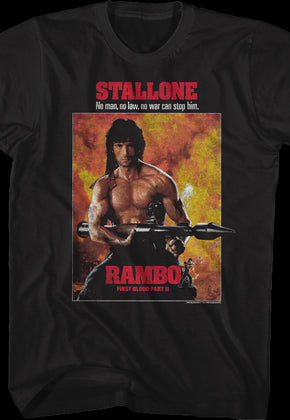 First Blood Part II Poster Rambo T-Shirt