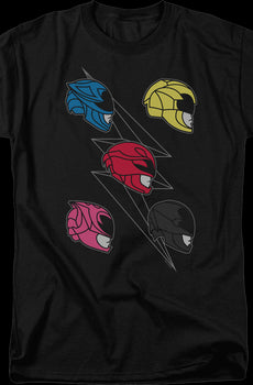 Five Helmets Mighty Morphin Power Rangers T-Shirt