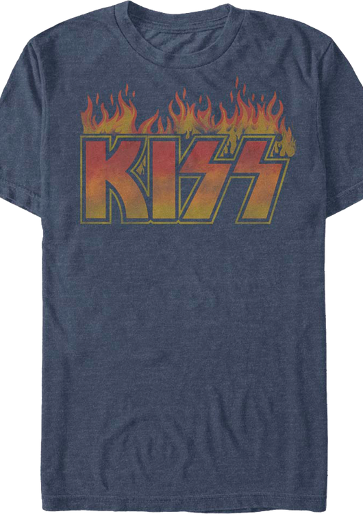 Flaming Logo KISS T-Shirt - main product image
