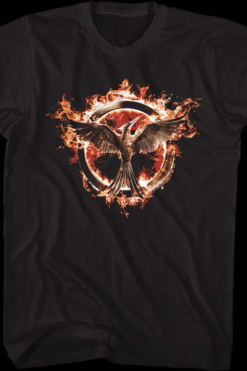 Flaming Mockingjay Hunger Games T-Shirtmain product image