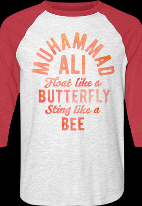 Float Like A Butterfly Sting Like A Bee Muhammad Ali Raglan Baseball Shirt