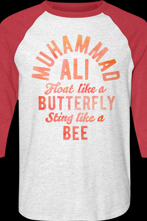 Float Like A Butterfly Sting Like A Bee Muhammad Ali Raglan Baseball Shirtmain product image