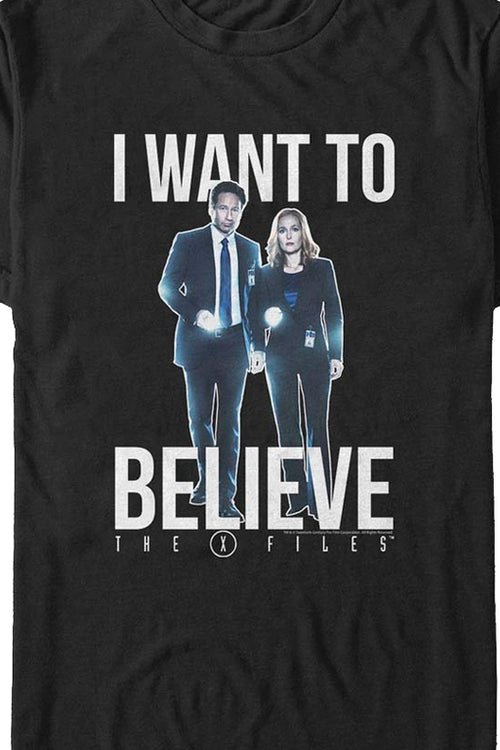 Fox Mulder And Dana Scully Want To Believe X-Files T-Shirtmain product image
