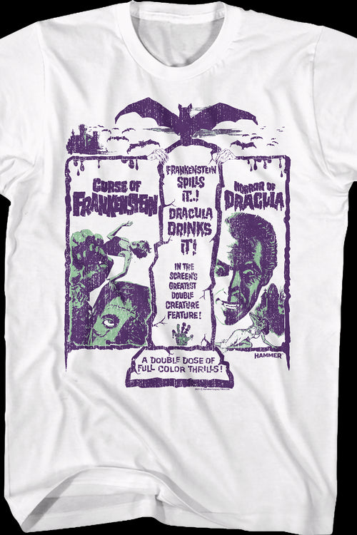 Frankenstein And Dracula Double Feature Hammer Films T-Shirtmain product image