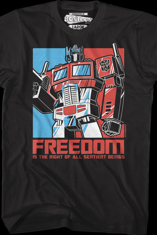 Freedom Is The Right Of All Sentient Beings Transformers T-Shirtmain product image