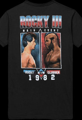 Front & Back Rocky vs. Clubber Rocky III T-Shirt