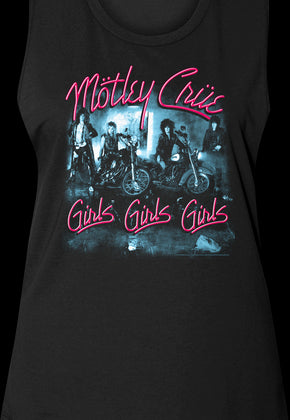 Ladies Girls Girls Girls Motley Crue Muscle Tank Top