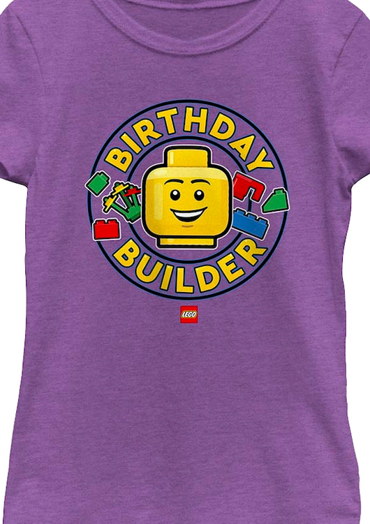 Girls Youth Birthday Builder Lego Shirt - main product image