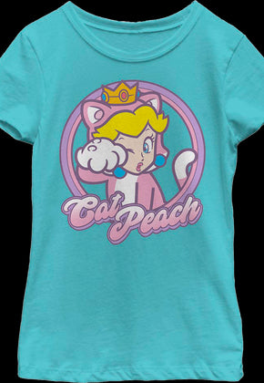 Girls Youth Cat Peach Super Mario Bros. Shirt