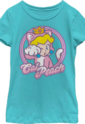 Girls Youth Cat Peach Super Mario Bros. Shirt